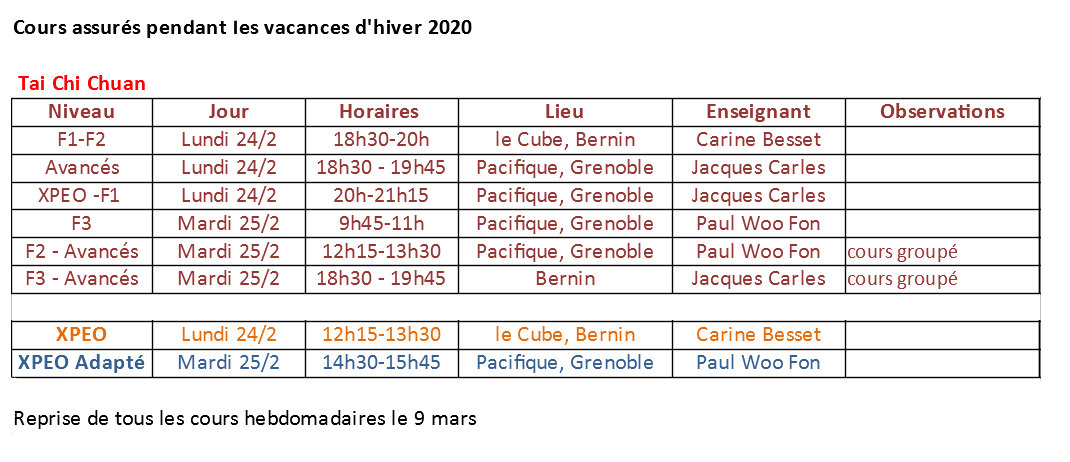 Cours vacances Cours vacances